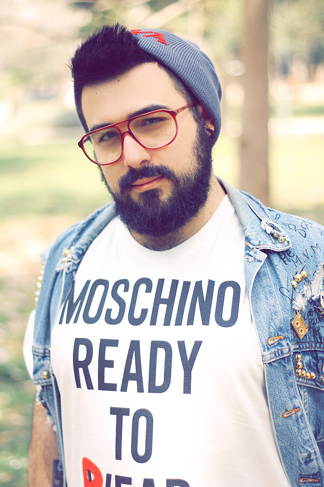outfit, fashion blogger uomo, roma, men fashion, men outfit, moschino, jeremy scott, bear, capsule collection, Metallic Gold Leaf Reptile Rod Laver