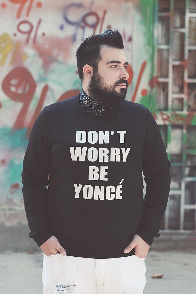 Don’t Worry Be Yoncé, Felpa Beyoncé, Printed Long Sleeve O Neck Sweatshirt