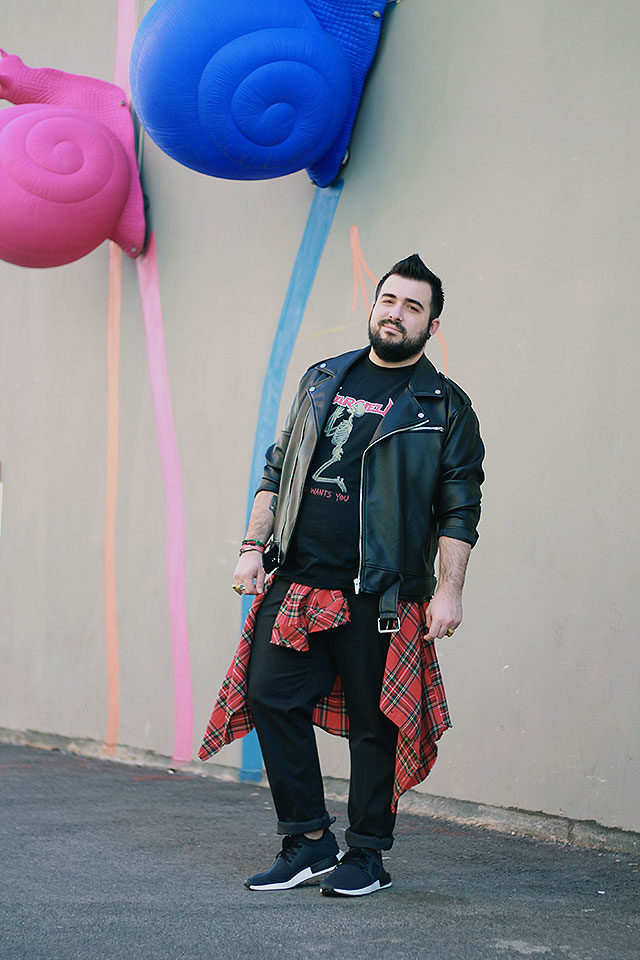 adidas Originals NMD, JD Sports, look total black, outfit, plus size fashion blogger uomo